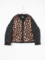 ＜クルーネックジャケット＞リバーシブル　レオパードベグ