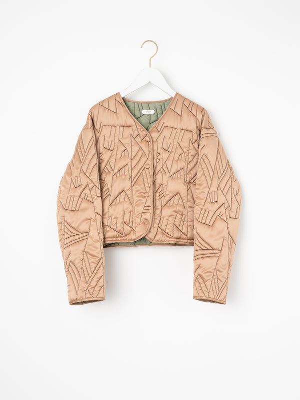 &lt;Quilted Short Jacket&gt; Reversible Tapa
