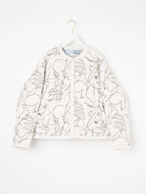 &lt;Quilted crew neck jacket&gt; Reversible Mountain