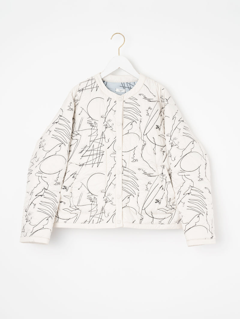 &lt;Quilted crew neck jacket&gt; Reversible Mountain