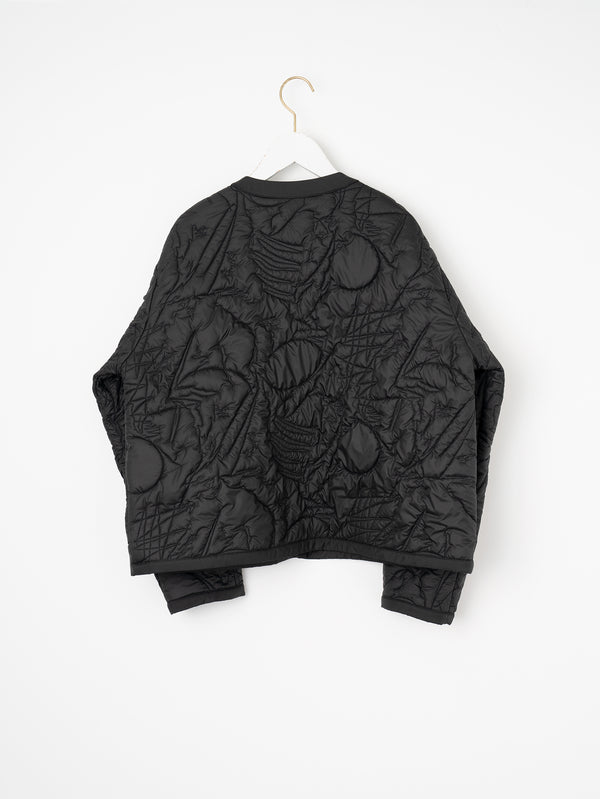 &lt;Quilted crew neck jacket&gt; Reversible Mountain