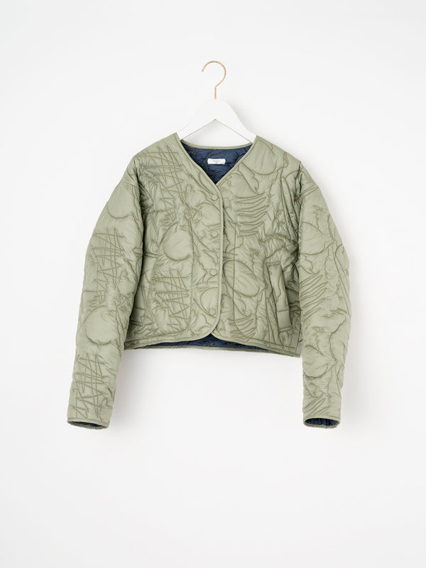 &lt;Quilted Short Jacket&gt; Reversible Mountain