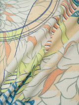 &lt;Wool Silk Stole Herringbone Weave 120&gt; Collage Dahlia Rondo