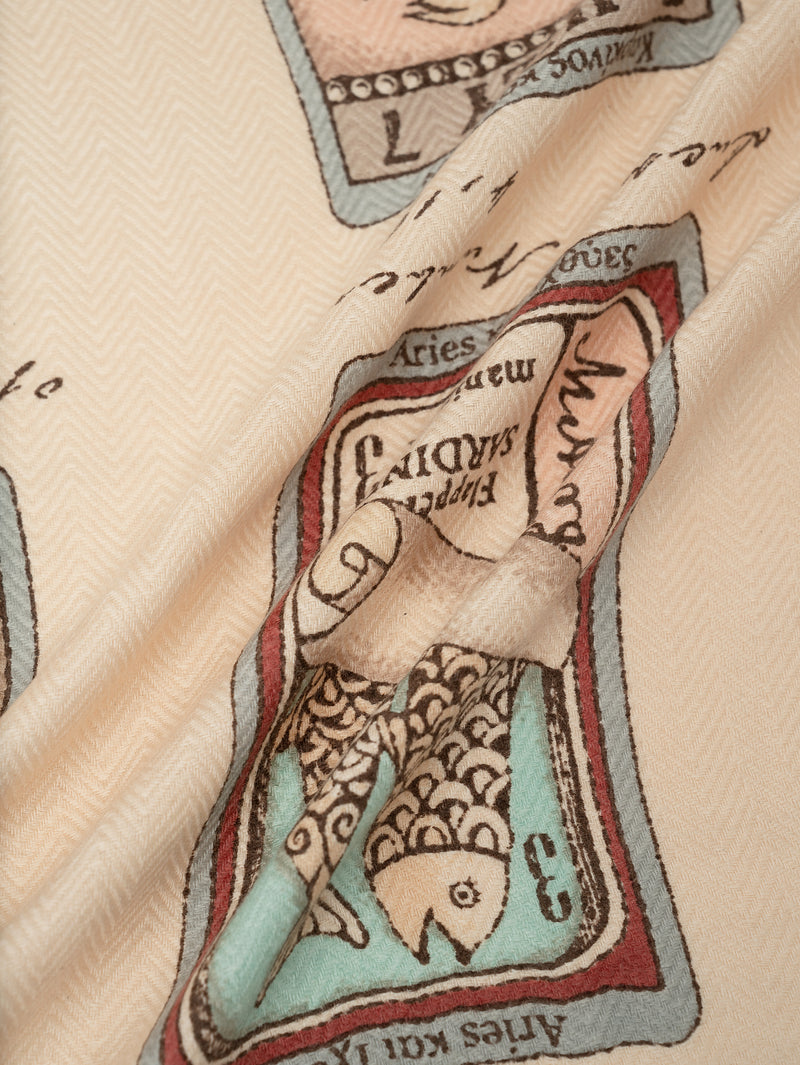 &lt;Wool Silk Stole Herringbone Weave 120&gt; Tarot