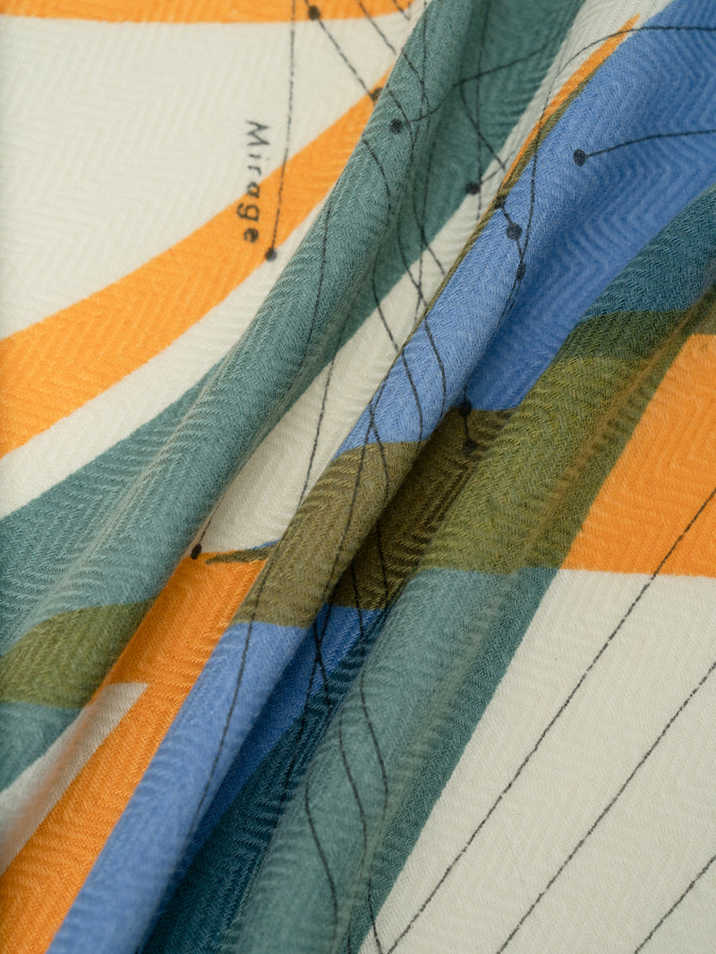 &lt;Wool Silk Stole Herringbone Weave 120&gt; Ray Light