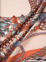 &lt;Wool Silk Stole Herringbone Weave 120&gt; Vivace Tassel