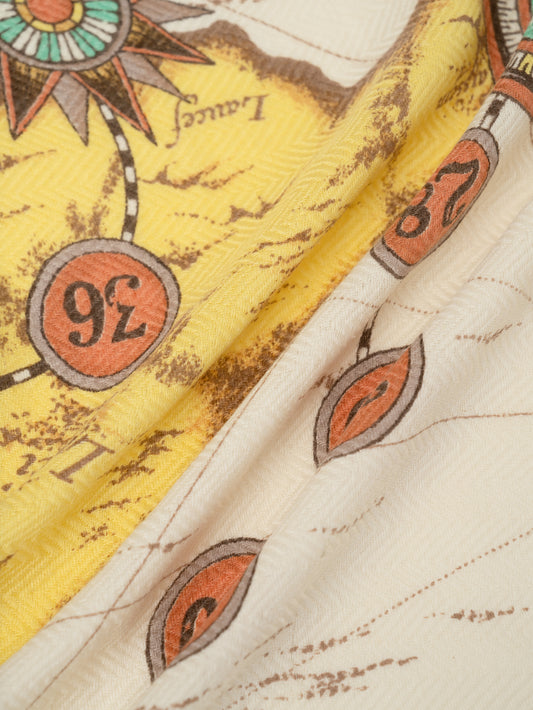 <Wool Silk Stole Herringbone Weave 120> Monopoli