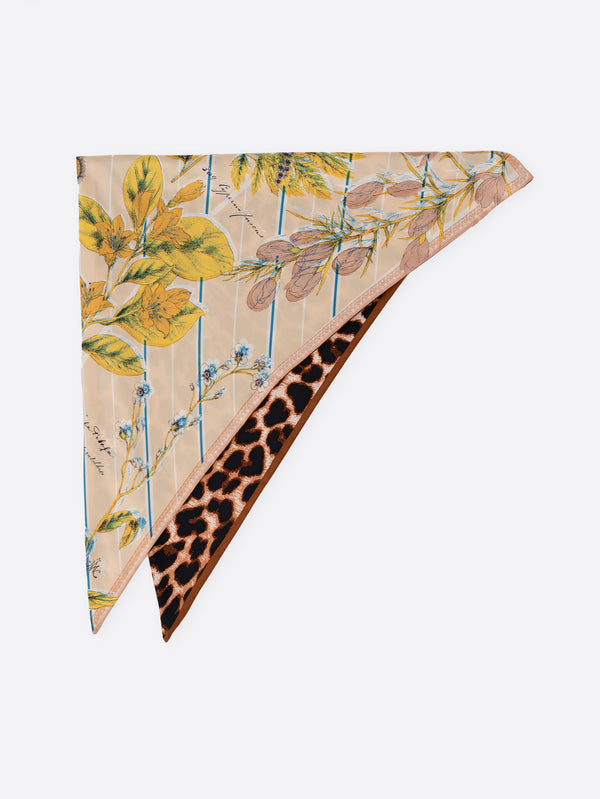 TRIANGULAR SCARF MINI / BOTANICAL STRIPE