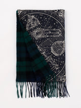 <Silk Cashmere Double Scarf> Heavenly World Map