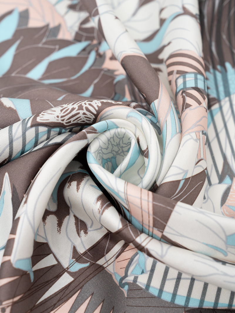 SILK SCARF 65 / COLLAGE DAHLIA RONDO