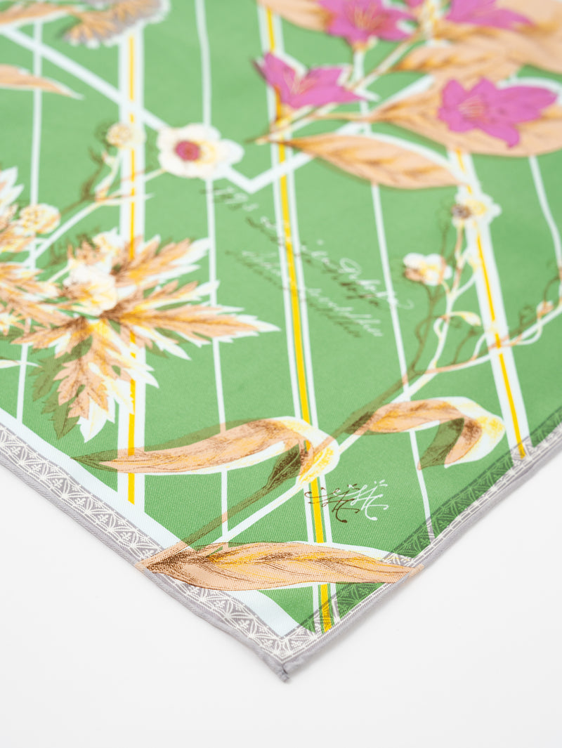 ＜シルクスカーフ65＞ボタニカルストライプ