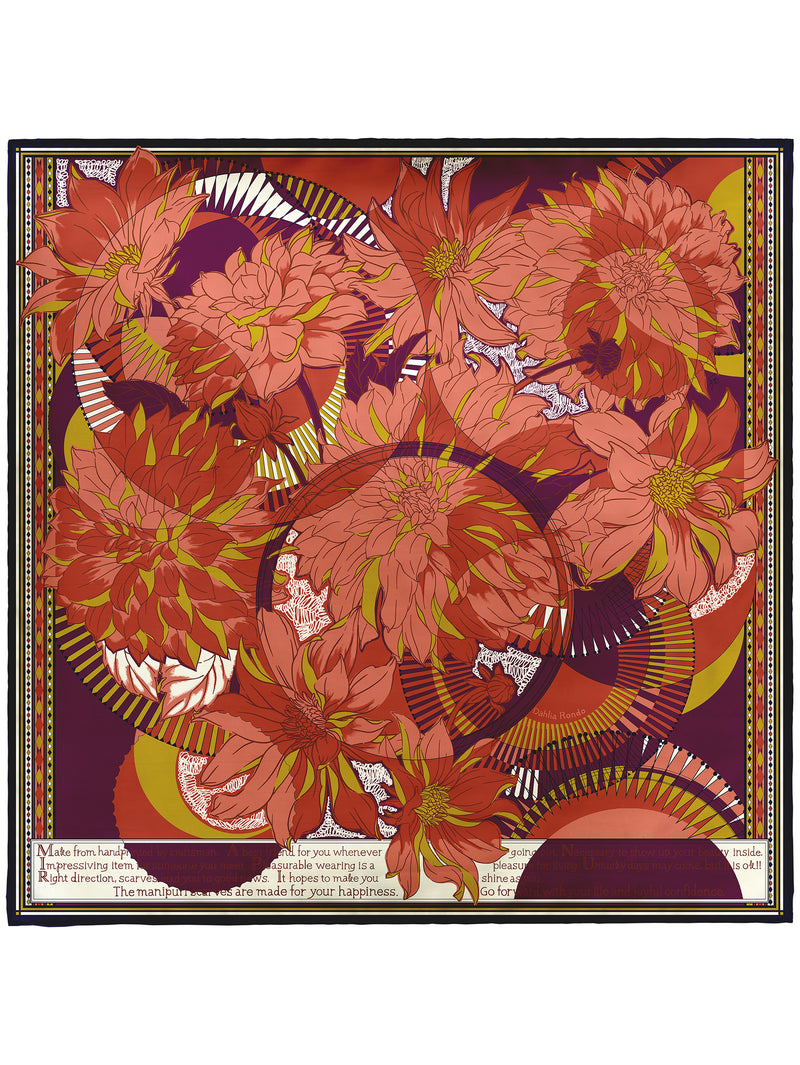 SILK SCARF 65 / DAHLIA RONDO