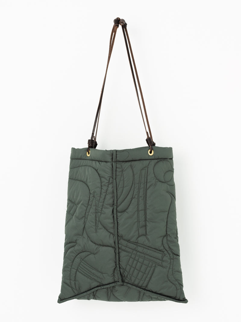 QUILTED TOTE BAG L / KHAKI