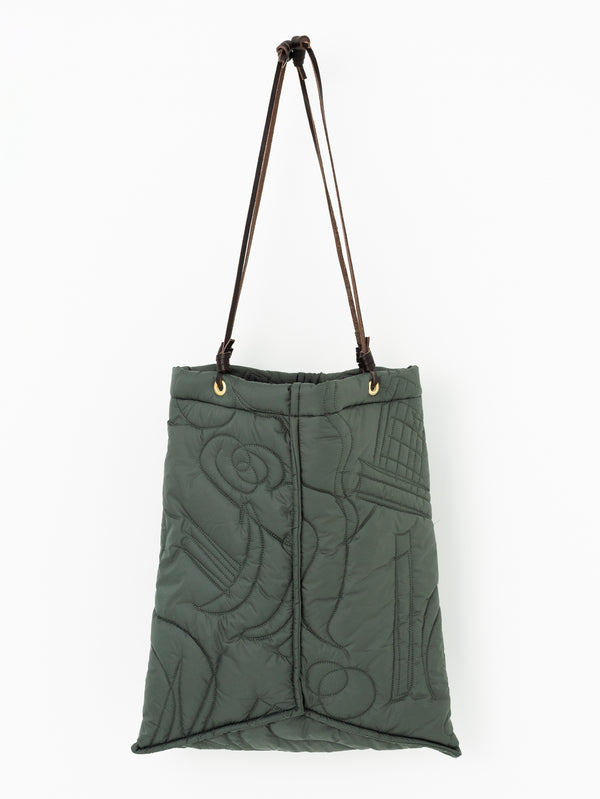 QUILTED TOTE BAG L / KHAKI