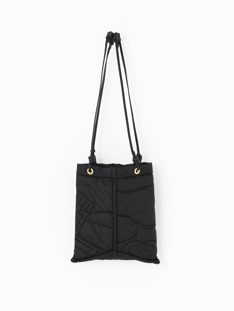 QUILTED TOTE BAG S / BLACK