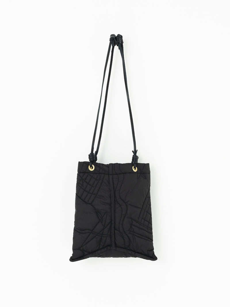 QUILTED TOTE BAG S / BLACK