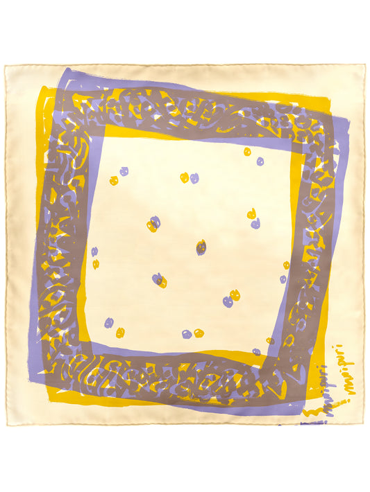 SILK SCARF 65 / COLLAGE FRAME BANDANNA