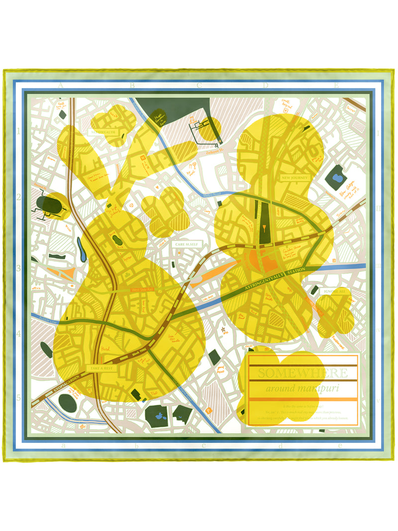 ＜シルクスカーフ65＞コラージュサムウェア
