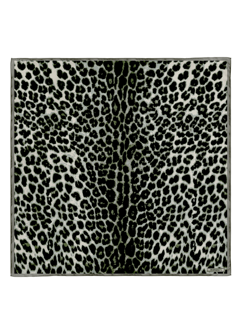 WOOL SILK CASHMERE STOLE 88 / LEOPARD REAL
