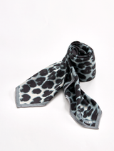 WOOL SILK CASHMERE STOLE 88 / LEOPARD REAL
