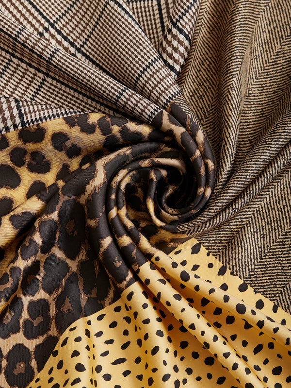 &lt;Silk scarf with leather 88&gt; Material image