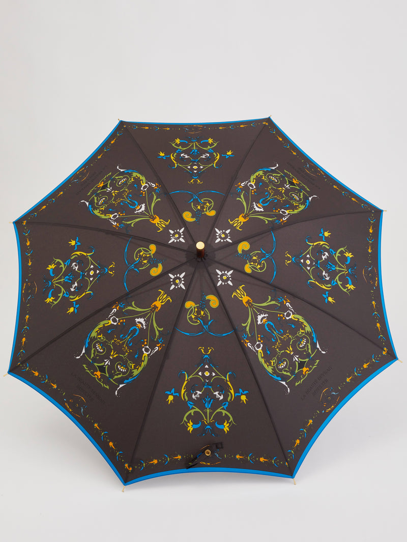 &lt;Long Umbrella for Both Sun and Rain&gt; Ornamental Floral Pattern