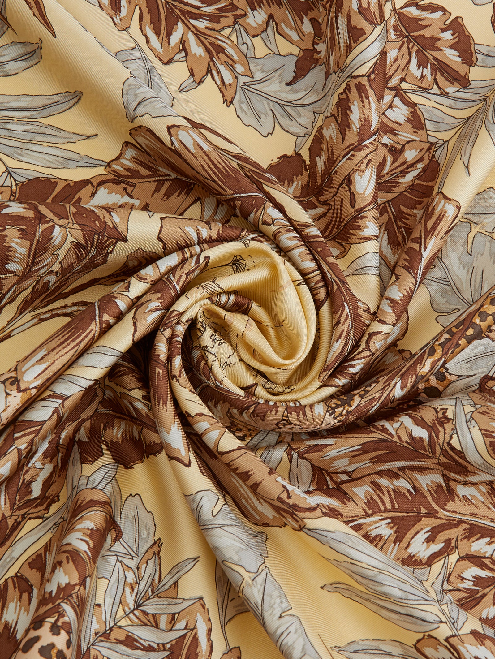 manipuri マニプリ　スカーフ　シルク　花柄　茶色　autumn シルクスカーフ65＞ サファリ – manipuri