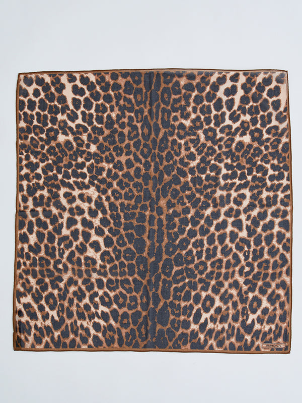 &lt;Cotton Scarf 65&gt; Leopard Veg