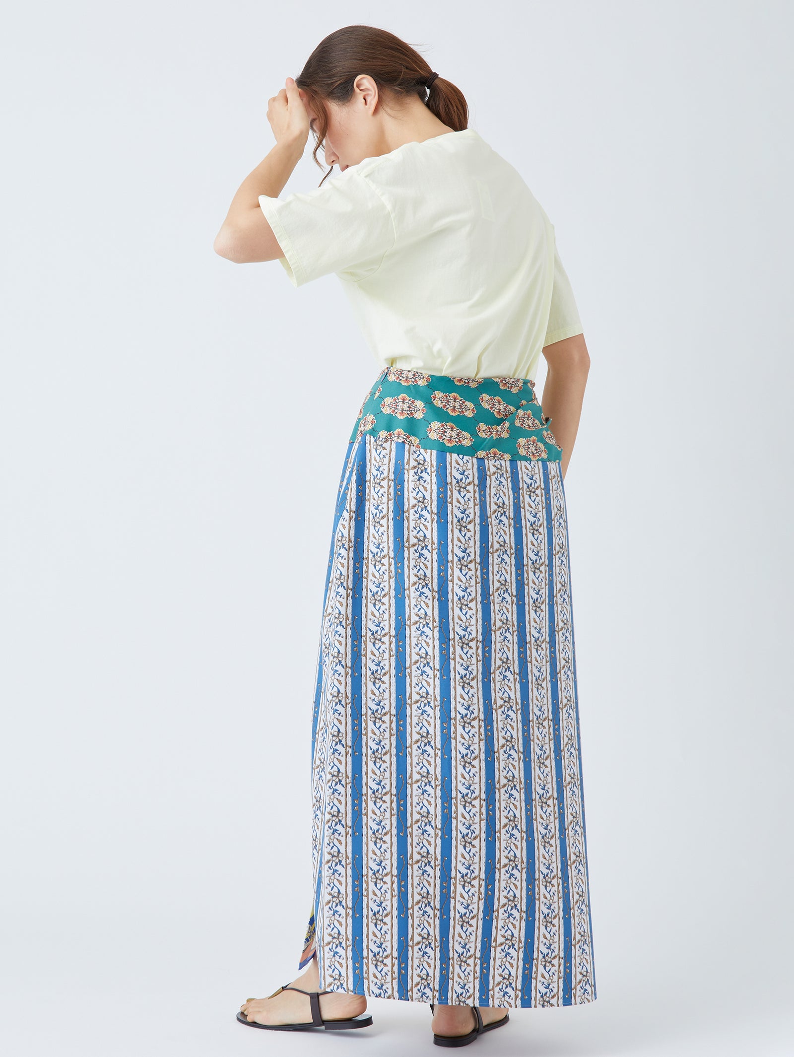 芽風 センソユニコ 麻 リネン 100% バイカラー バルーンスカート 芽風 センソユニコ 麻 リネン 100% バイカラー バルーンスカート