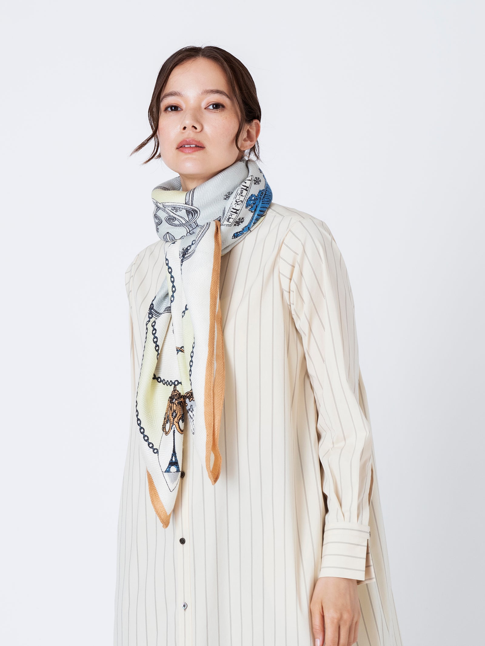 ウールシルクストールヘリンボーン織120＞スノーグローブ – manipuri