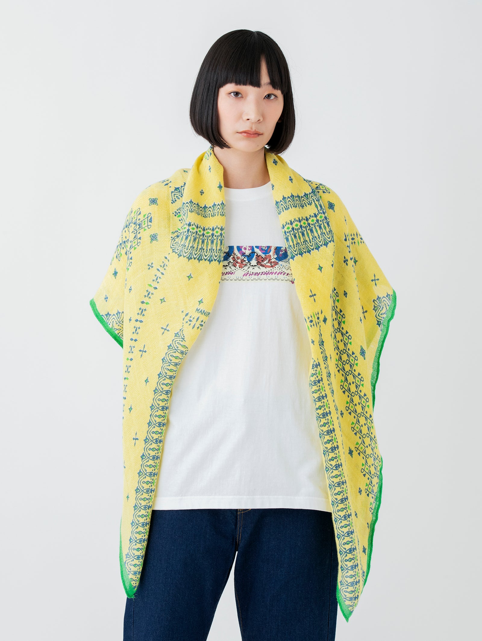 リネンミックスストール120＞ボーダーバンダナ – manipuri