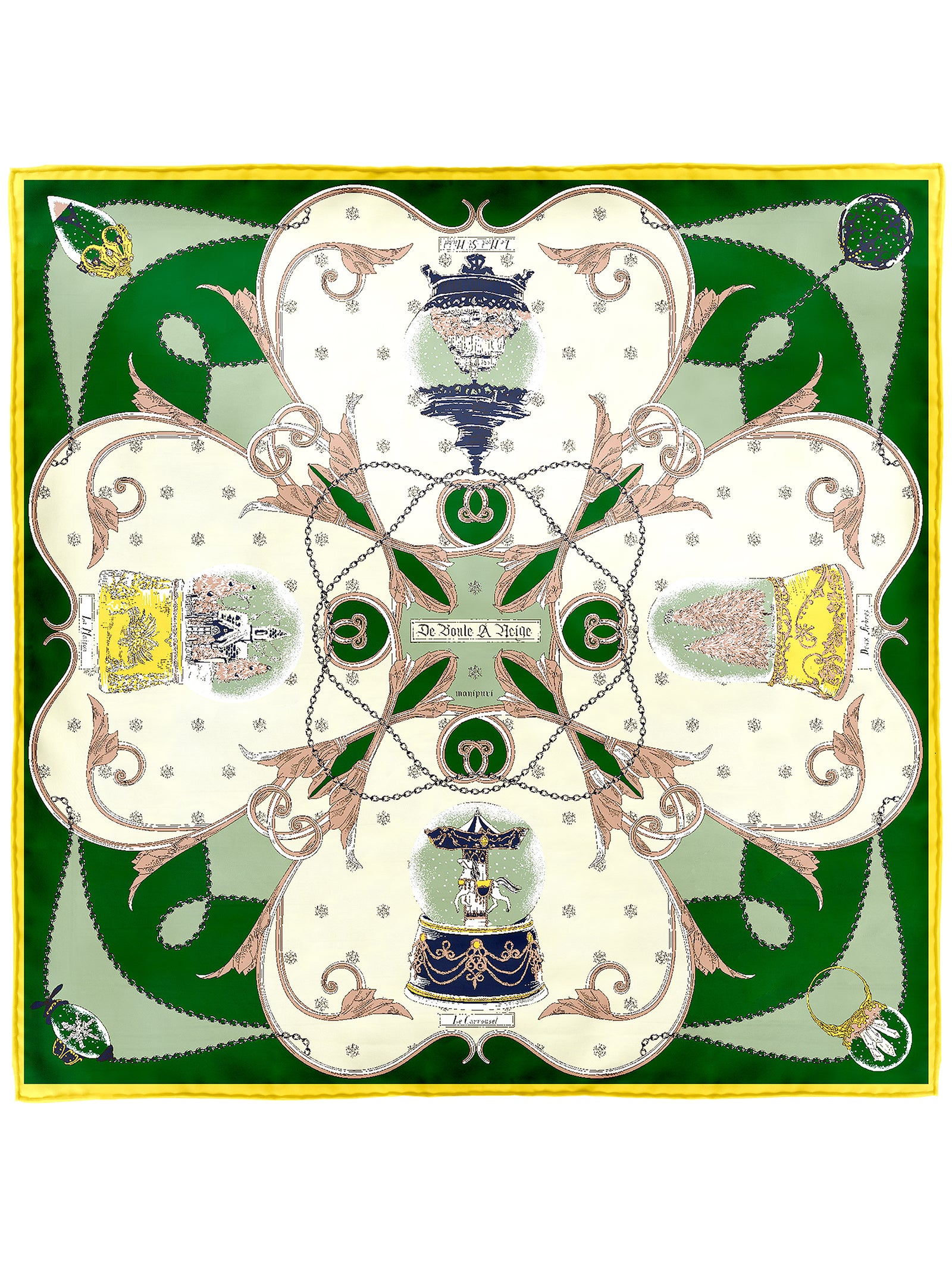 シルクスカーフ88＞スノーグローブ – manipuri