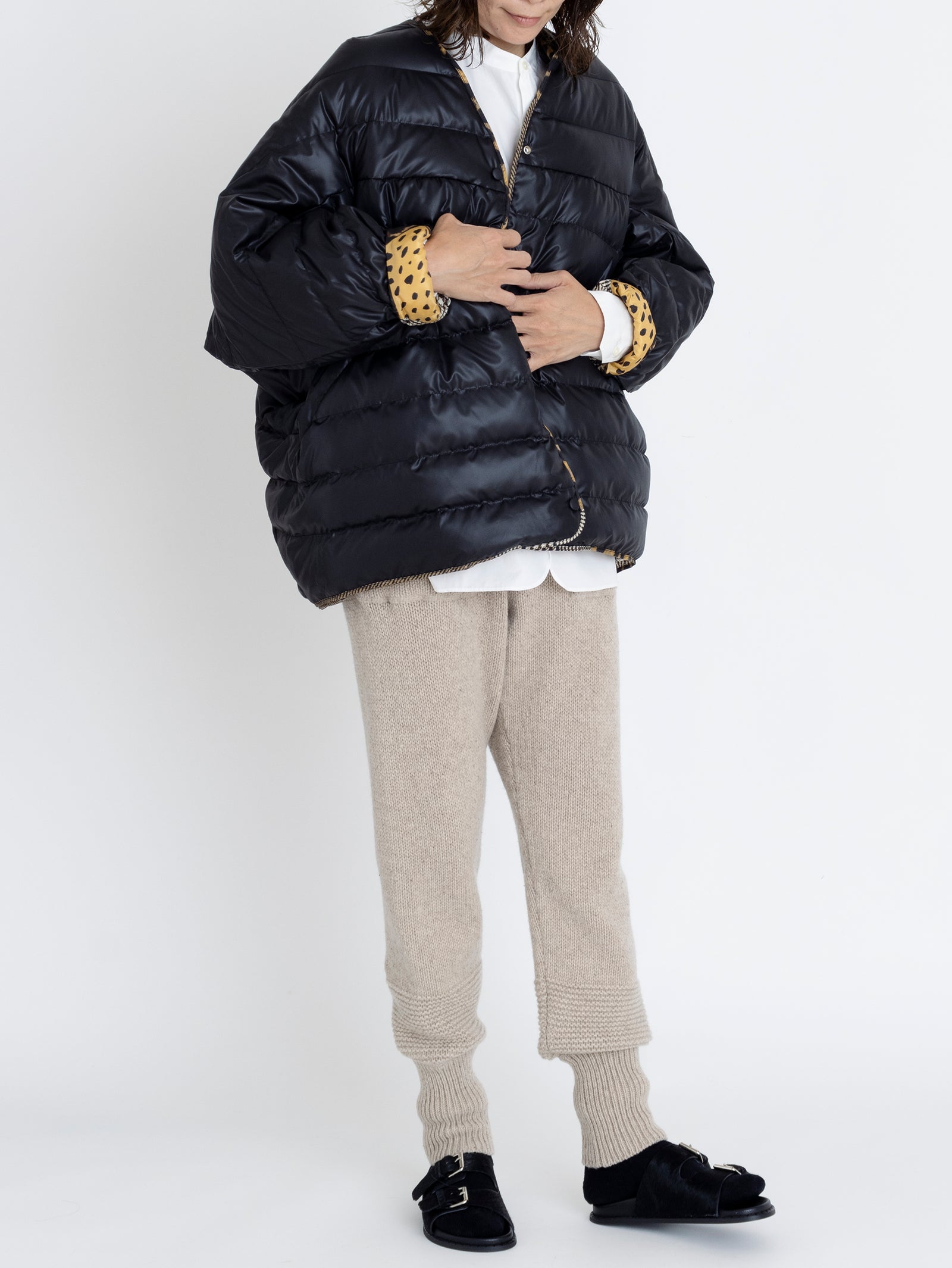 ダウンジャケット＞リバーシブル マテリアルイメージ – manipuri