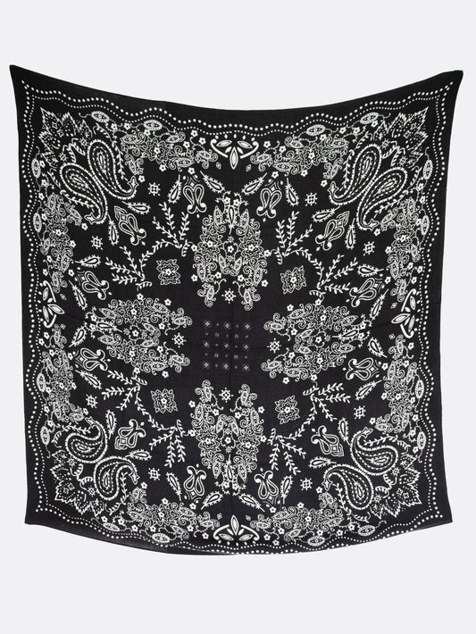 ＜ウールシルクストールヘリンボーン織120＞カレイドバンダナ