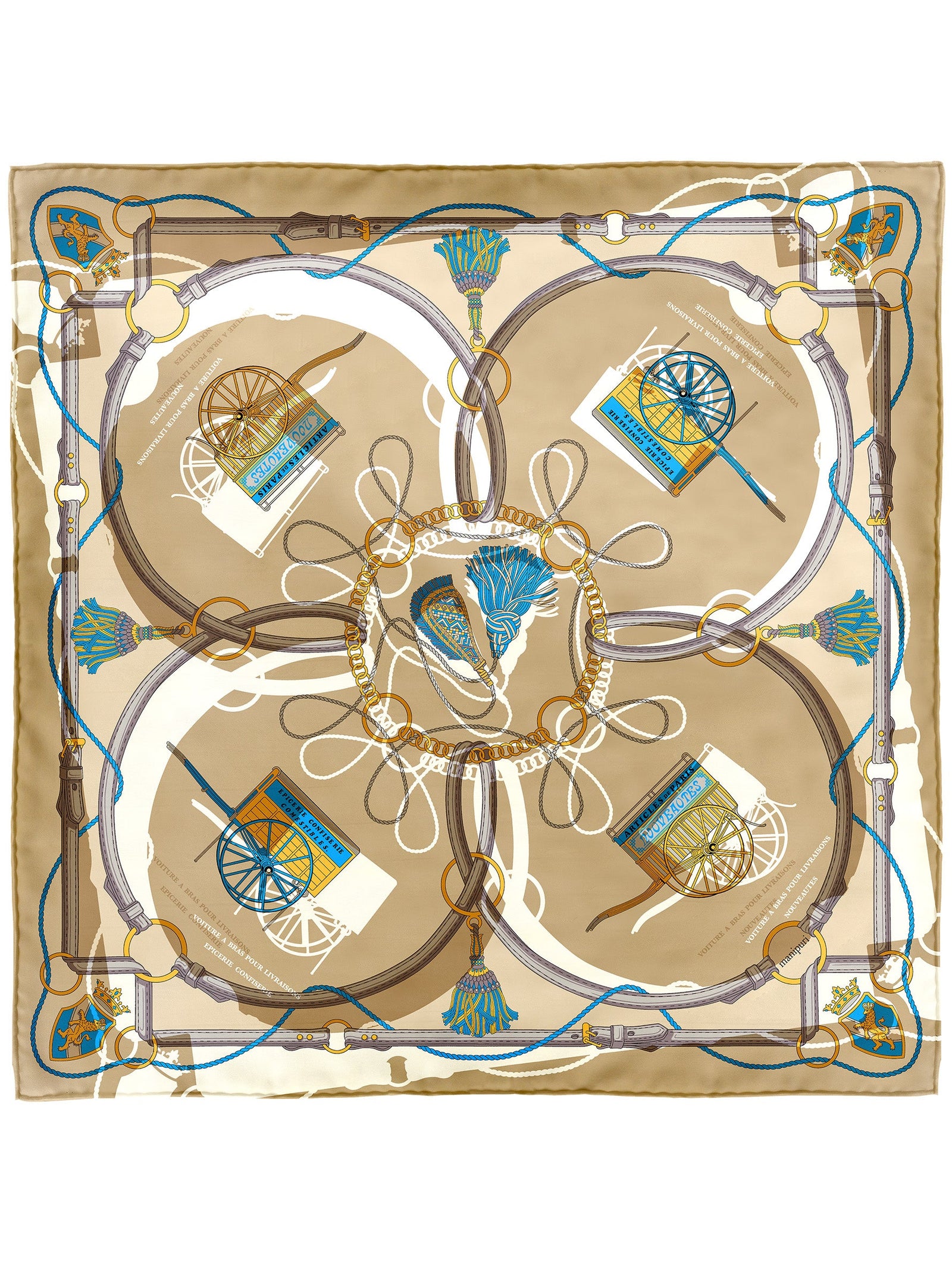 希少 海外 ビンテージ シルクカード シルクスカーフ65＞コラージュハーベストフェスティバル – manipuri