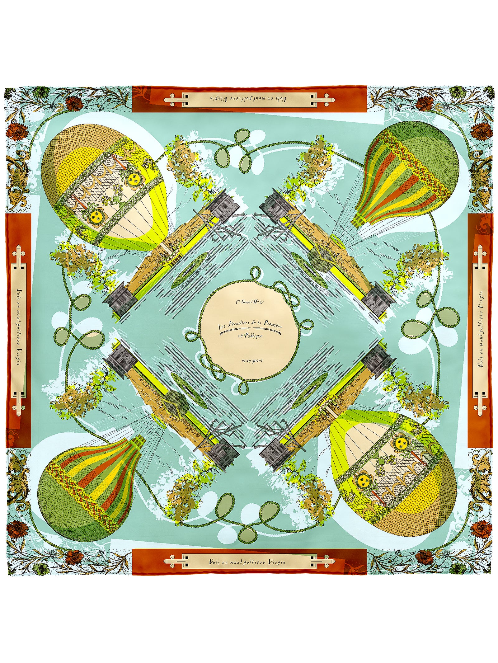 シルクスカーフ88＞コラージュフラワーバルーン – manipuri